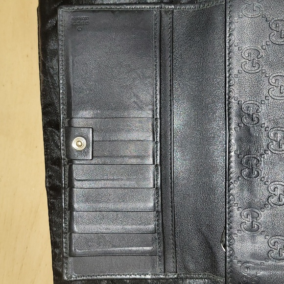 Gucci GG logo long black GG bifold zippy wallet - Picture 5 of 8